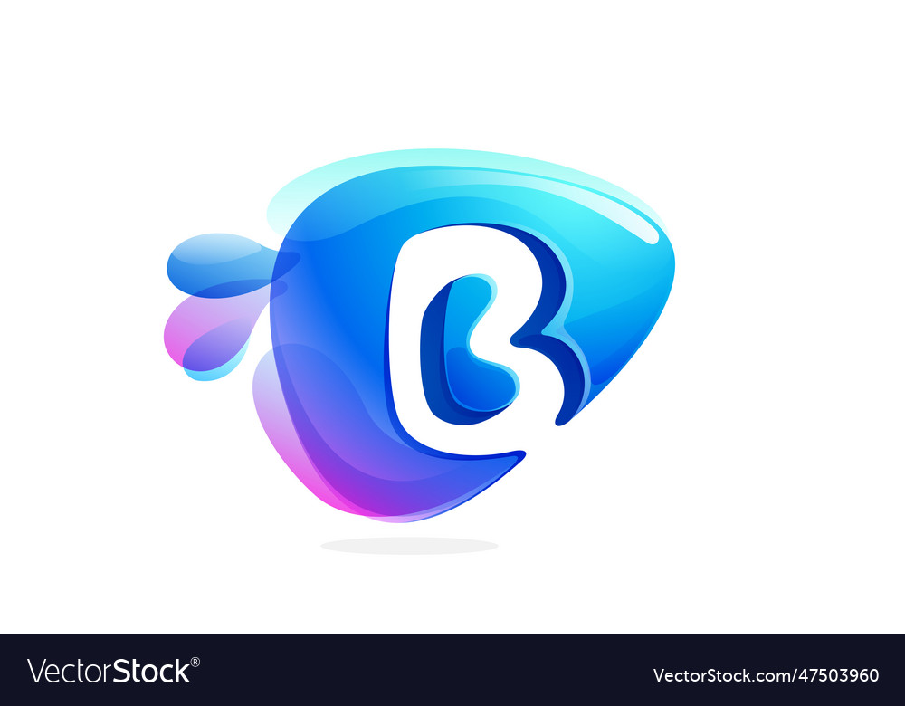 B letter logo made of spring water and dew drops Vector Image