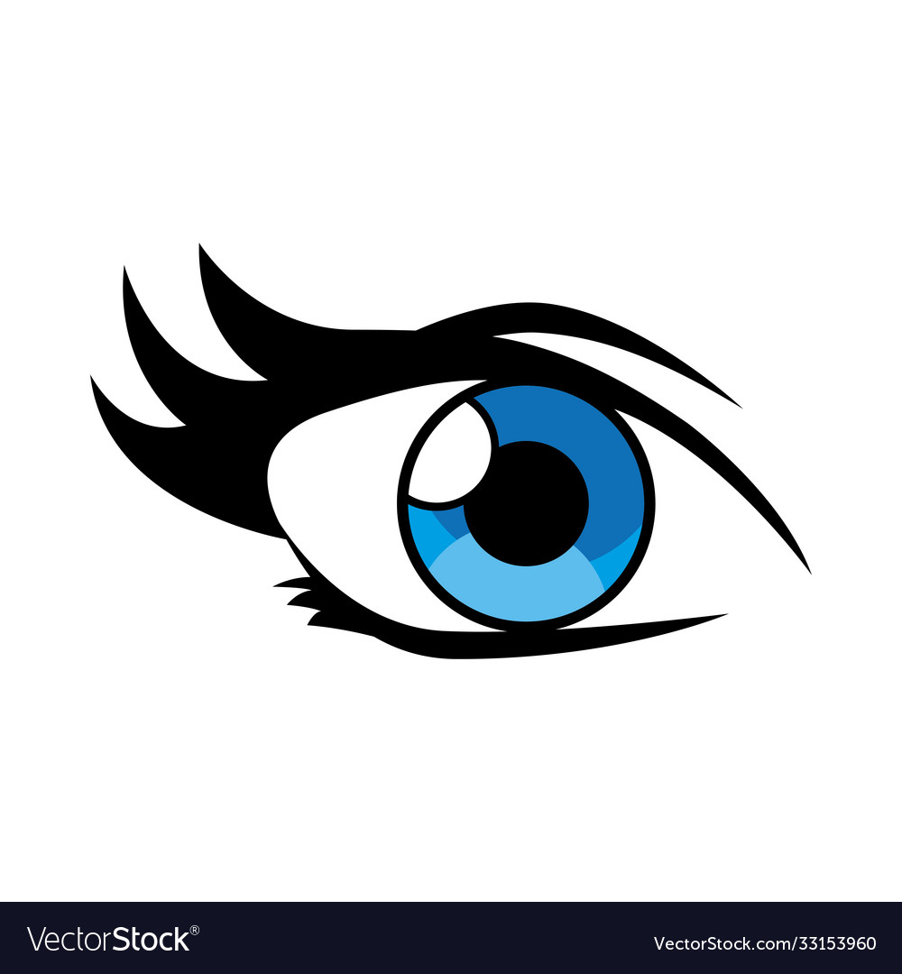 Blue female eye design Royalty Free Vector Image