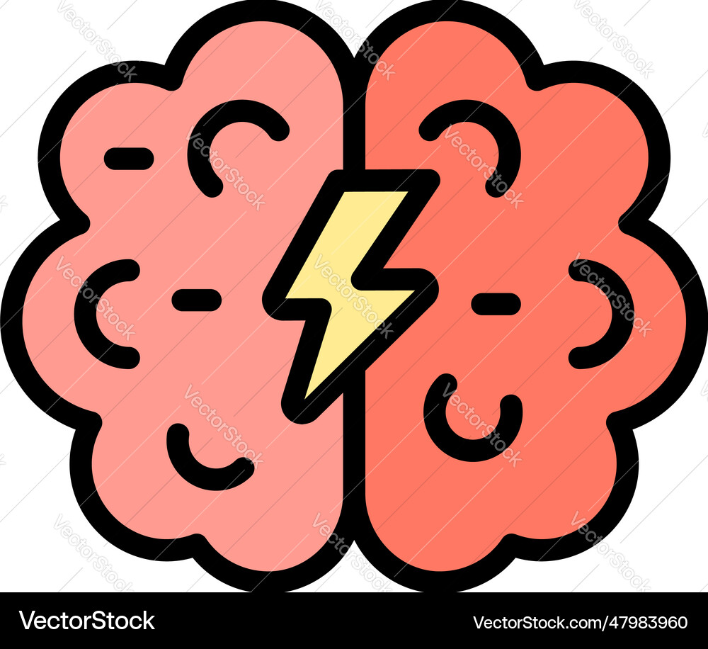 Brainstorming icon flat Royalty Free Vector Image