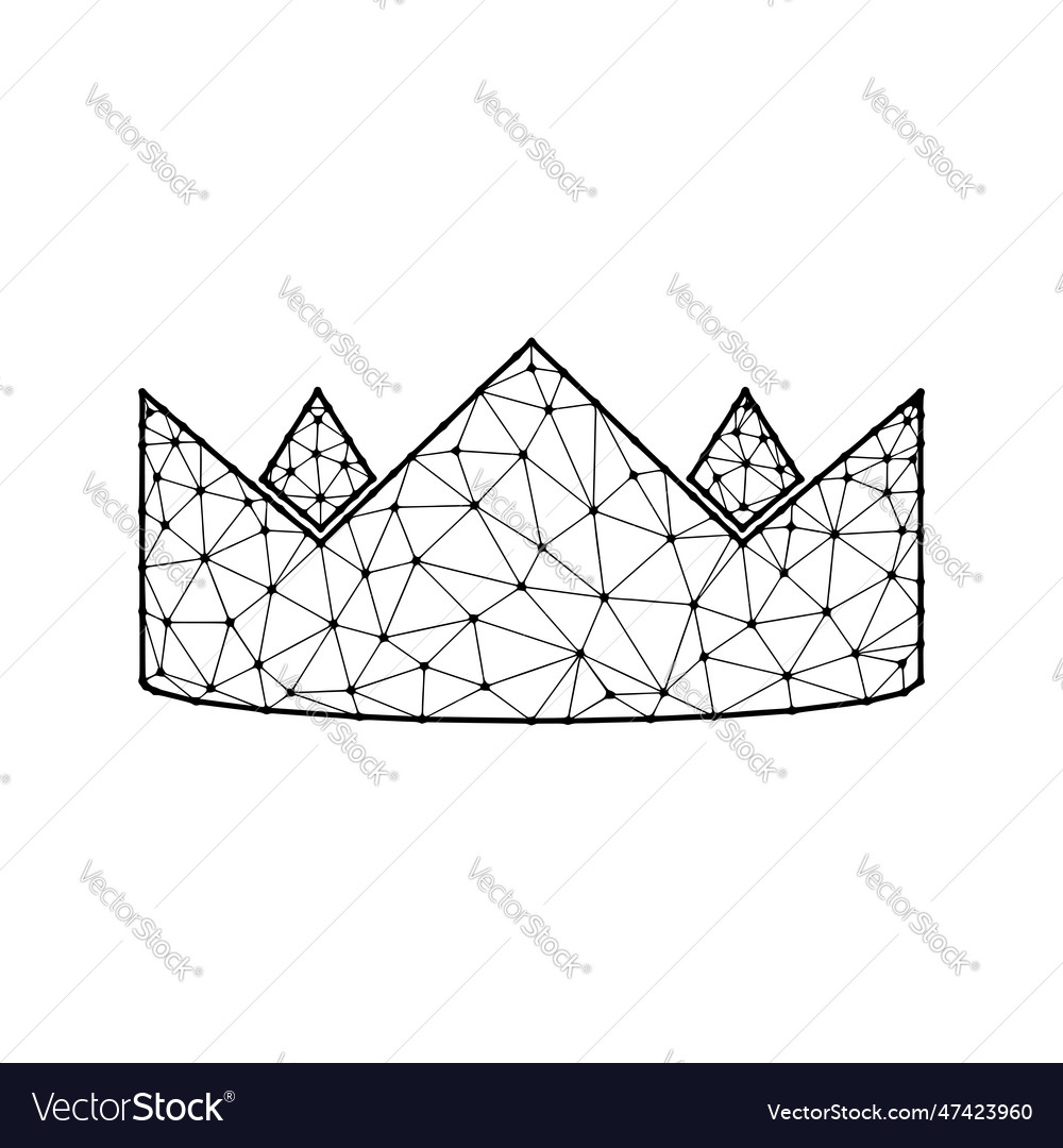 Crown polygonal isolated on white background Vector Image