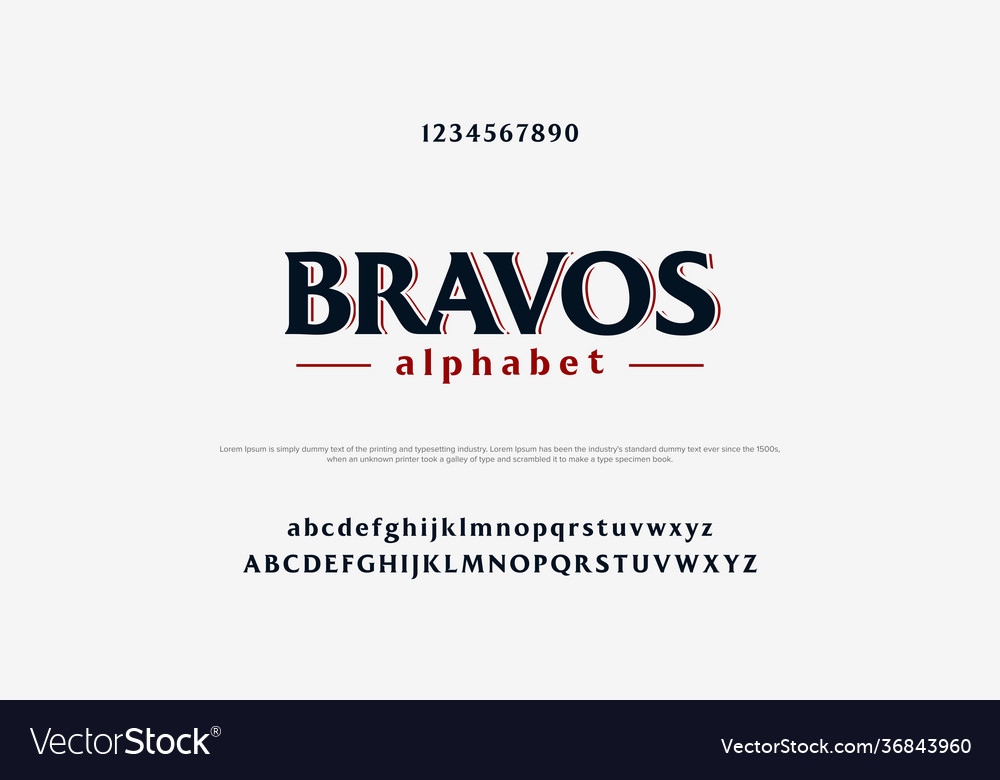 Elegante Alphabet Buchstaben Schriftart und Nummer