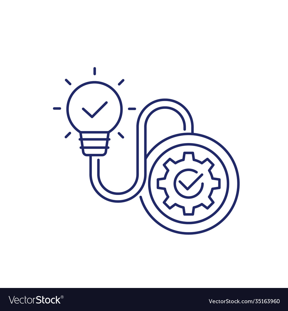 Implementation ideas execution line icon Vector Image