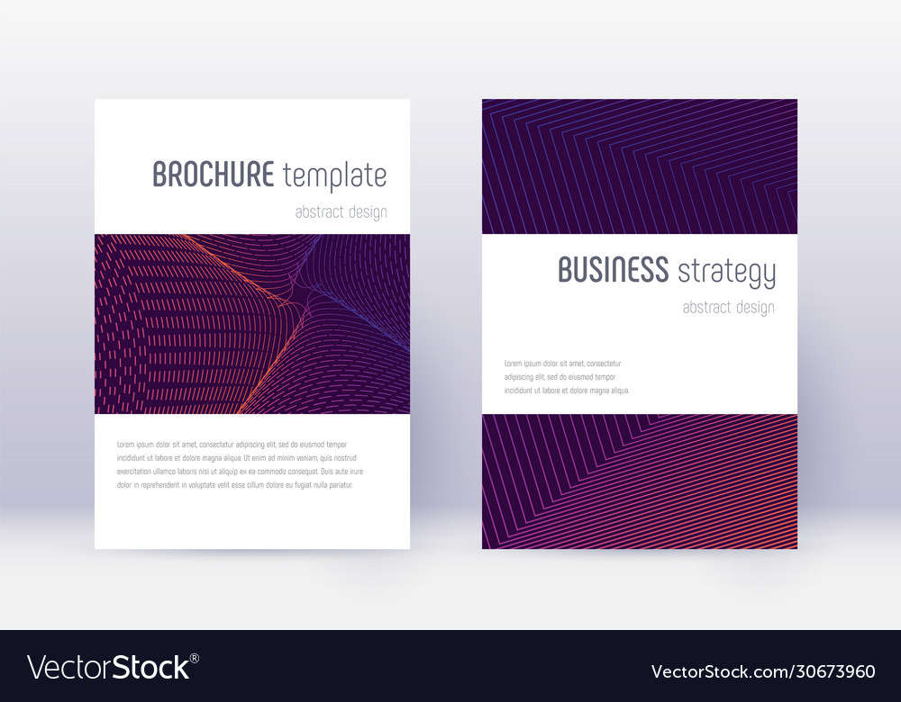 Minimalistic cover design template set violet abs