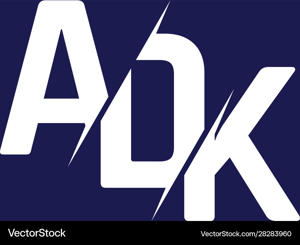 Monogram letters initial logo design adk Vector Image