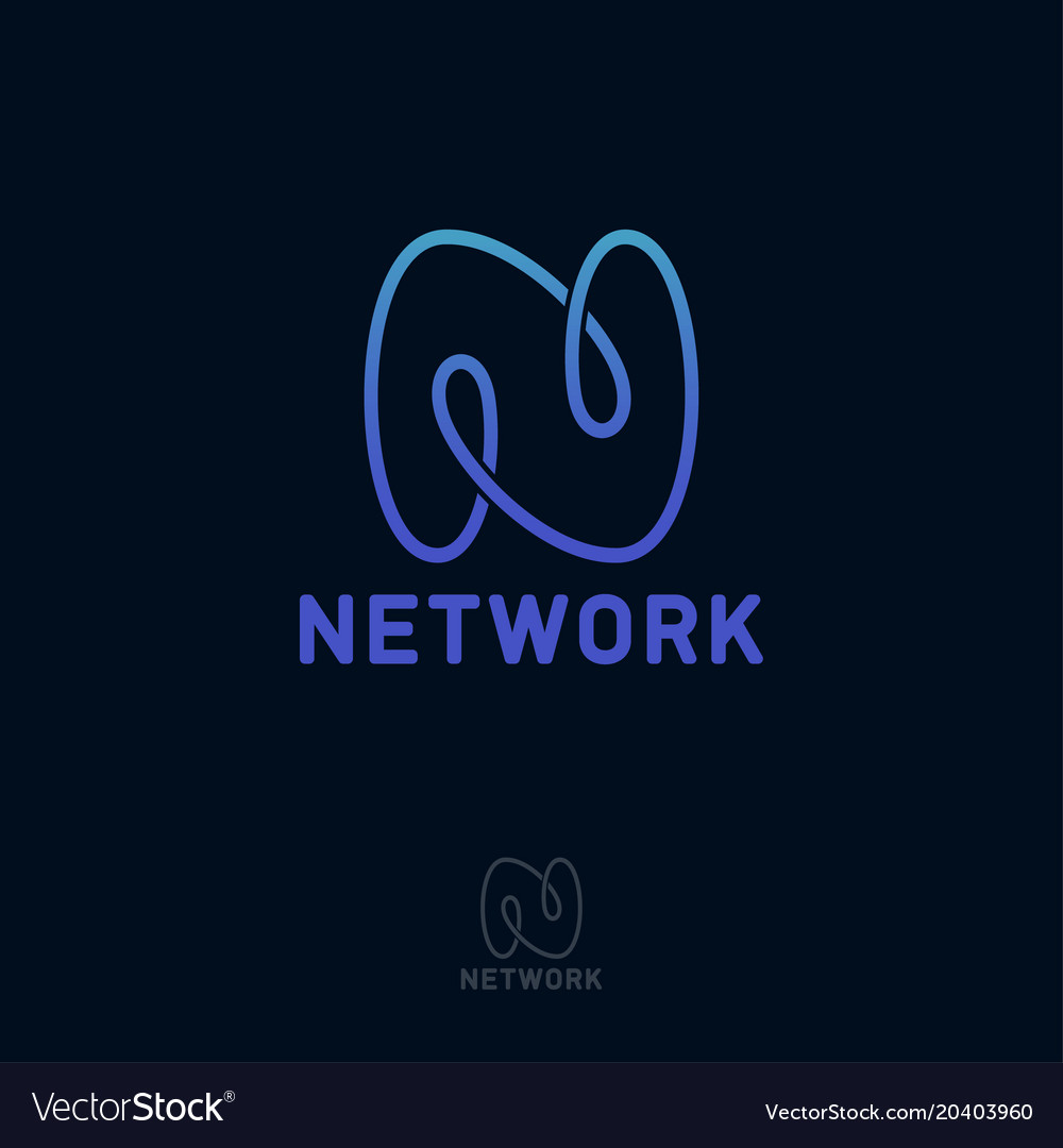 N letter monogram loop network Royalty Free Vector Image