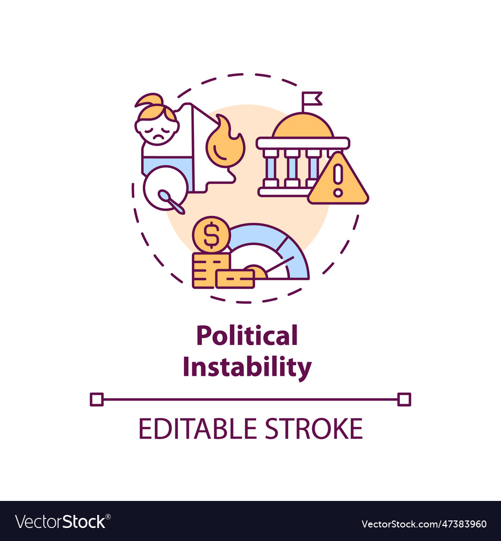 Political instability concept icon Royalty Free Vector Image