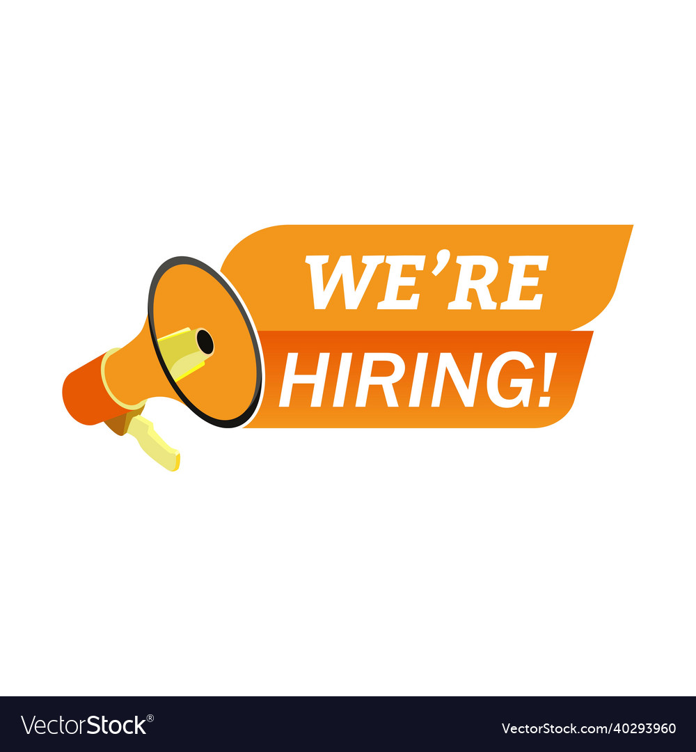 We are hiring design with white font design Vector Image