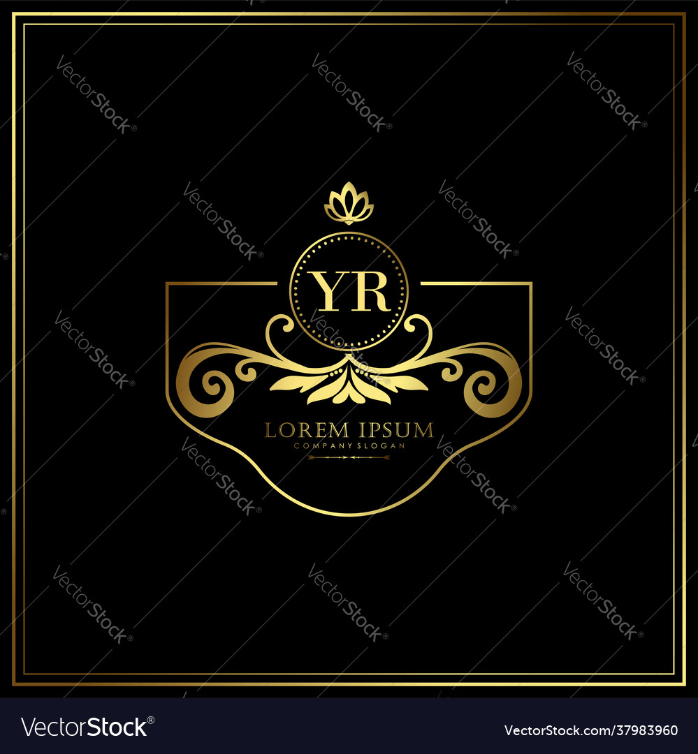 Yr initial letter luxury logo template in art Vector Image