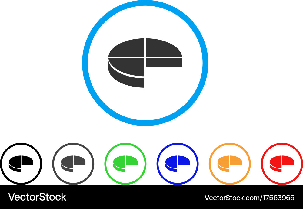 3d pie chart rounded icon Royalty Free Vector Image