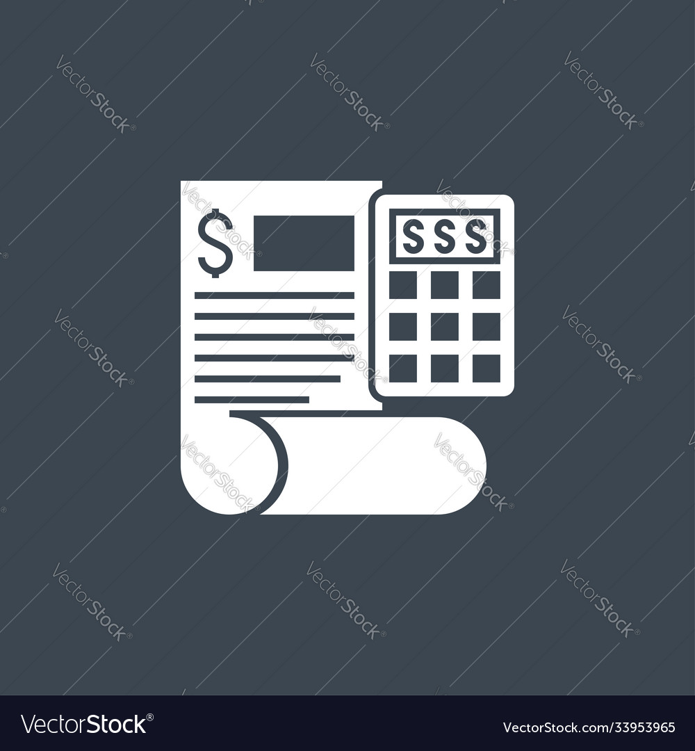 Accounting related glyph icon