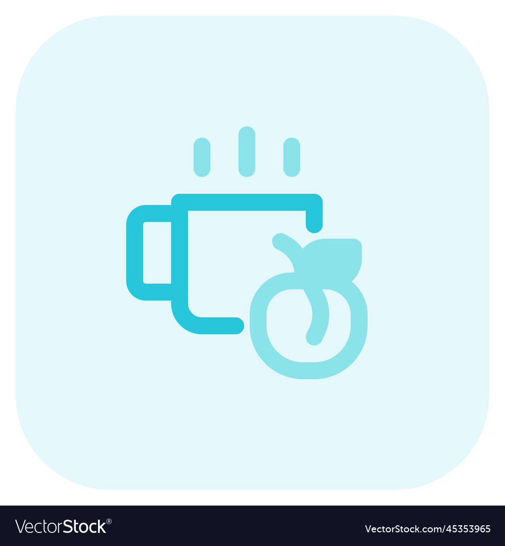 Apricot tea line icon set