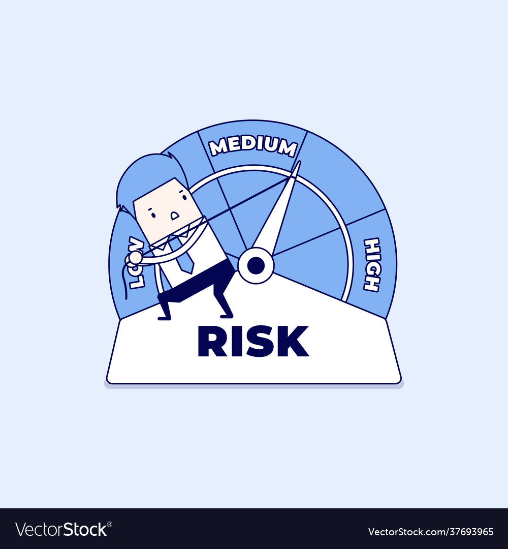 Businessman manages risk in business or life