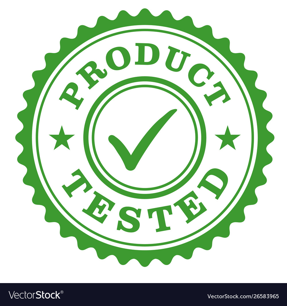 Product tested sign on white background Royalty Free Vector