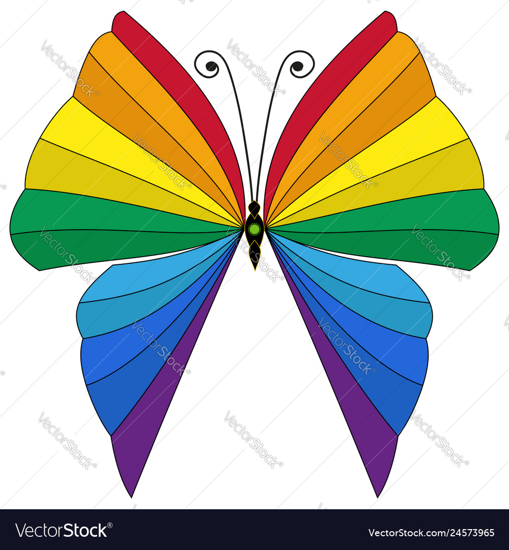 Regenbogen gestreifter Schmetterling isoliert