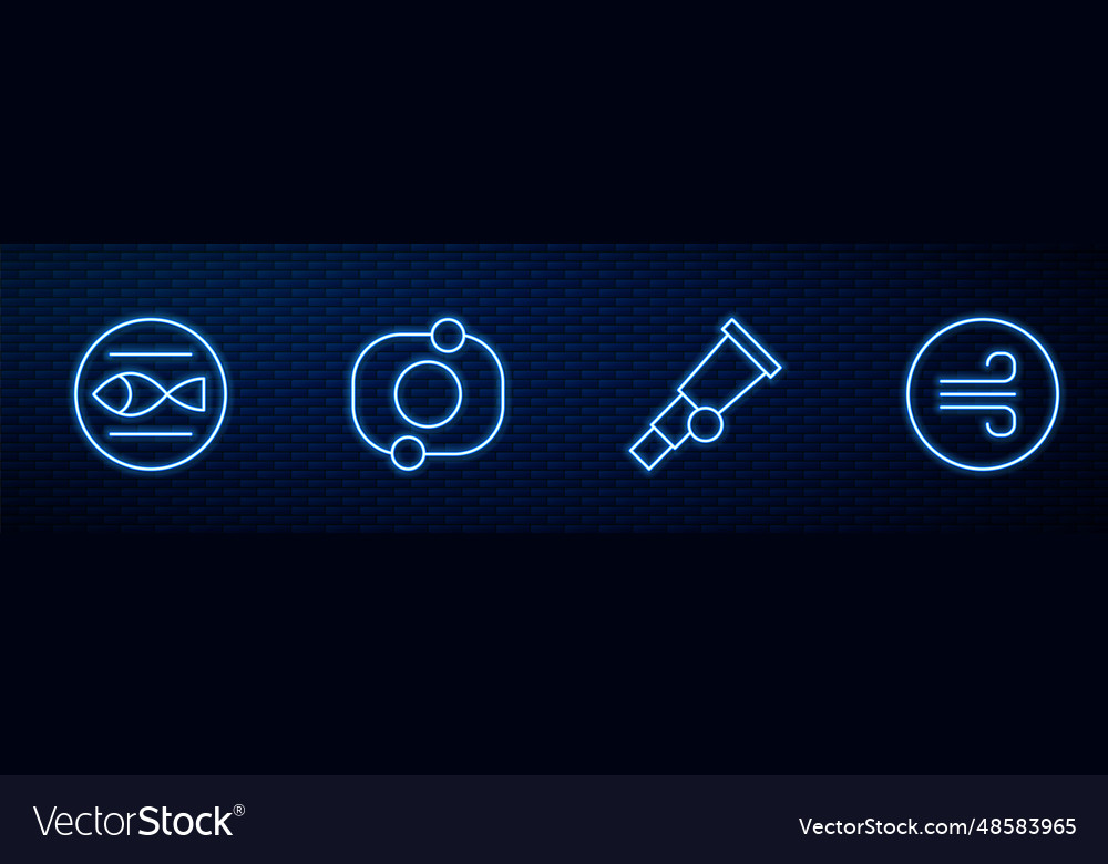 Set line telescope pisces zodiac solar system