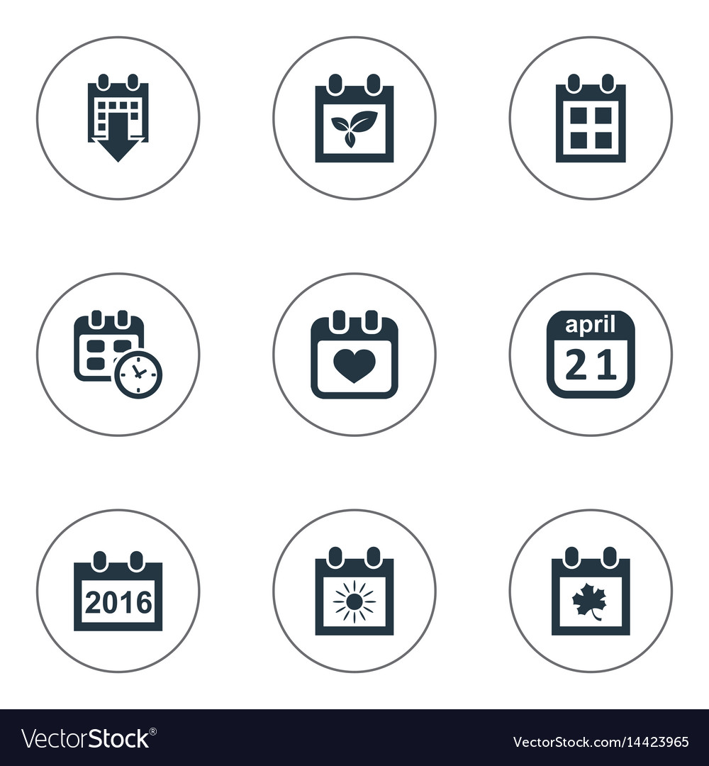 Set of simple date icons