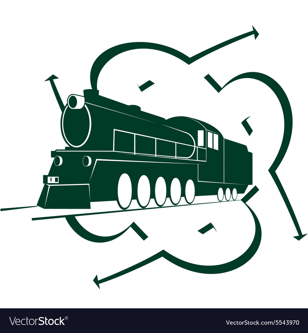 Abstract icon with an old locomotive-2