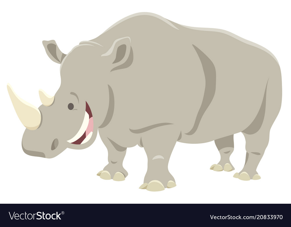 Cartoon rhinoceros animal character