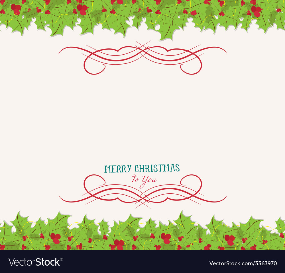 Download Christmas holly top and bottom border Royalty Free Vector