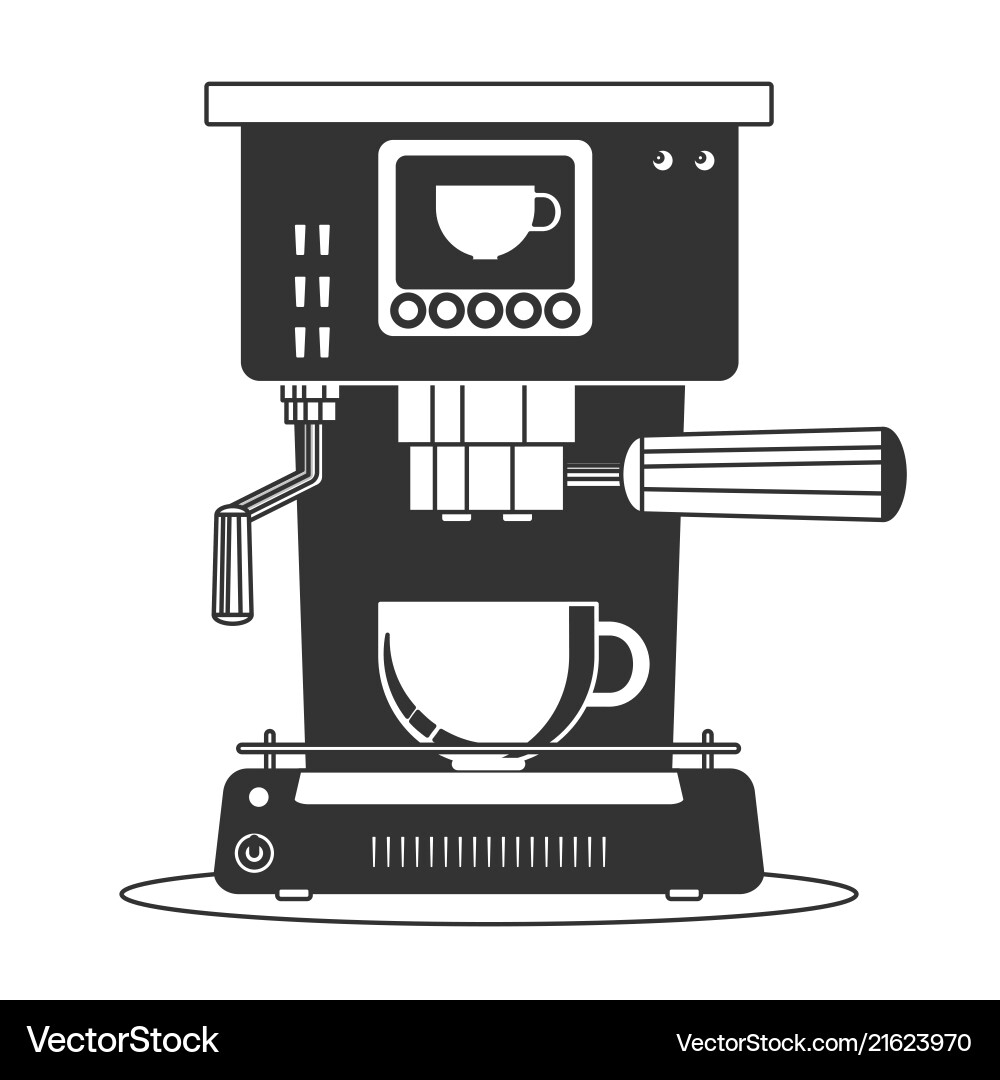 Coffee maker machine icon flat simple Royalty Free Vector