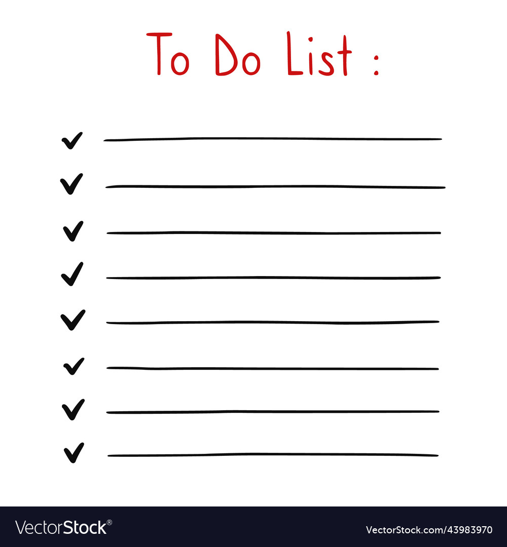 Doodle to do list hand drawn sketch checklist Vector Image