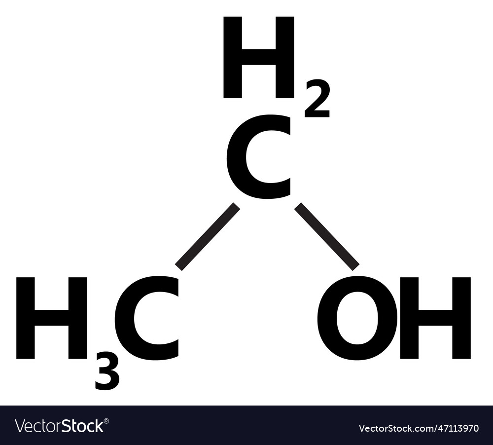 Ethanol molecule structure icon on white