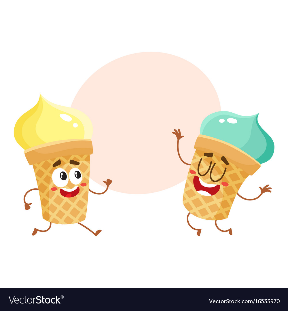 Funny smiling pistachio ice cream character