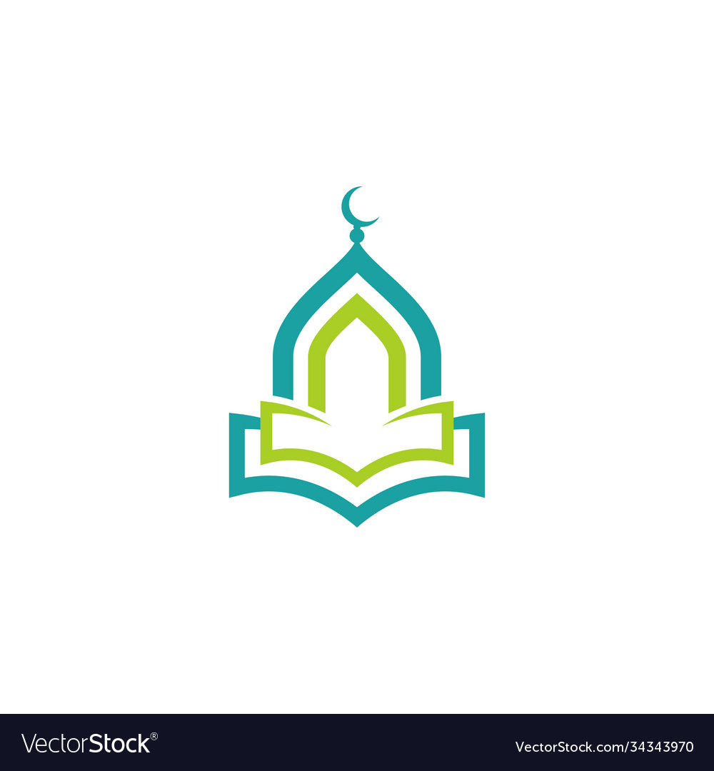 Islamic school icon design Royalty Free Vector Image