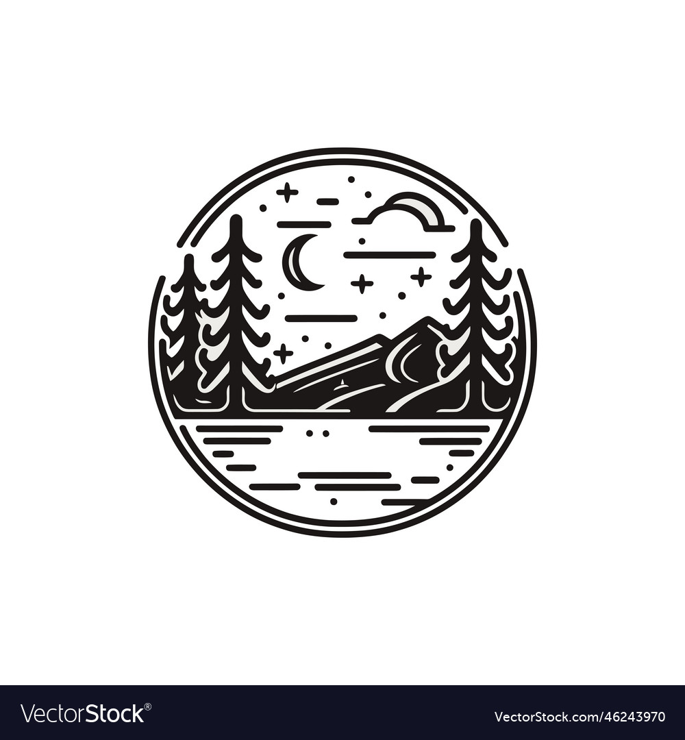 Mountains and river logo design nature landscape