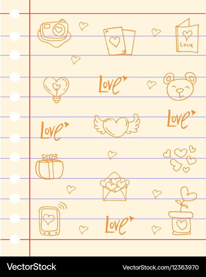 Paper love theme collection stock Royalty Free Vector Image
