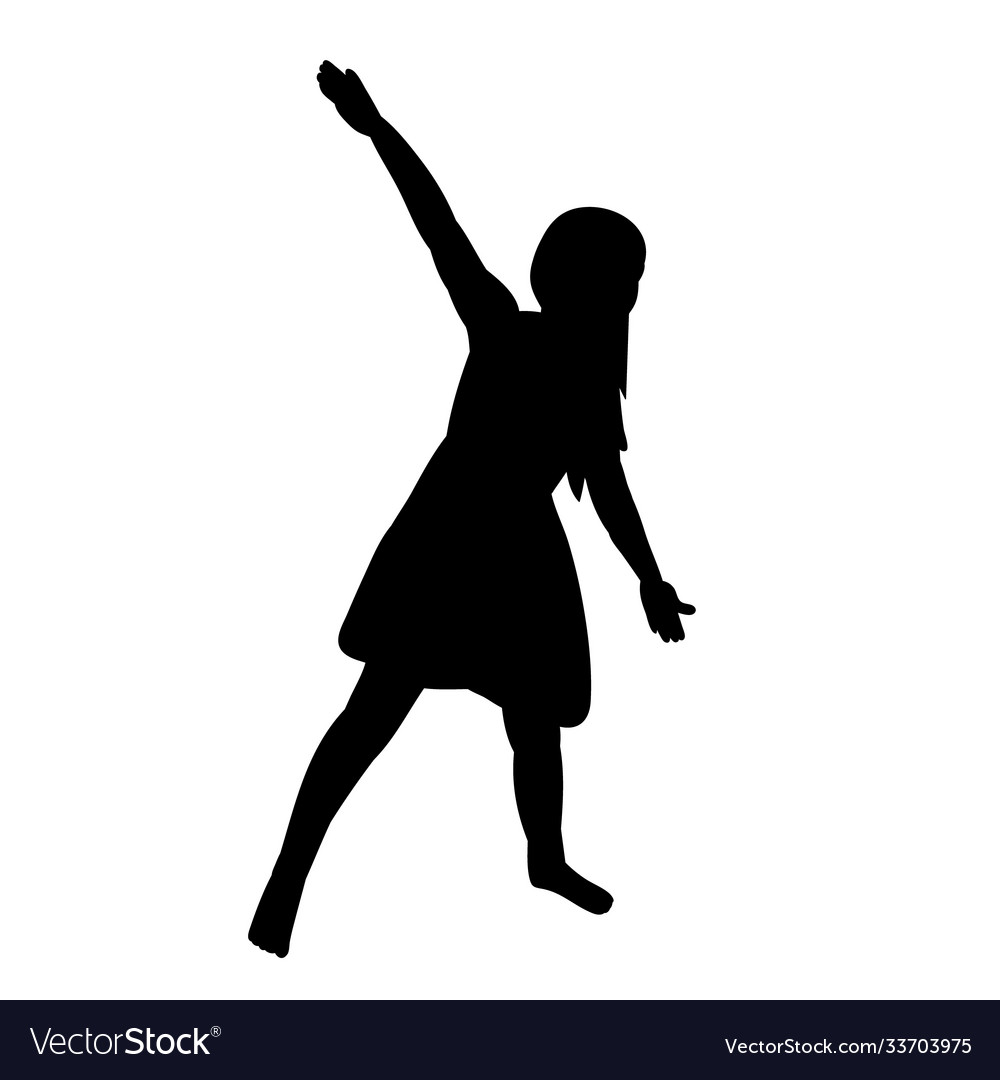 Black silhouette a child girl icon Royalty Free Vector Image