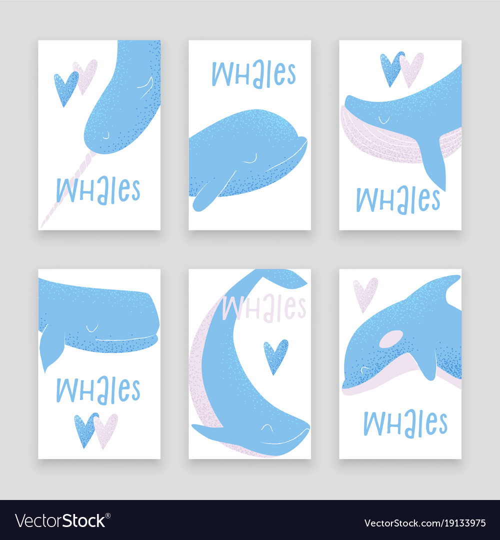 Card with blue whale