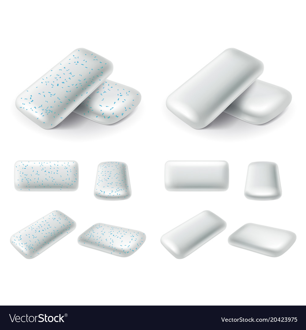 Chewing Gum Pads 3d Realistic Set Royalty Free Vector Image