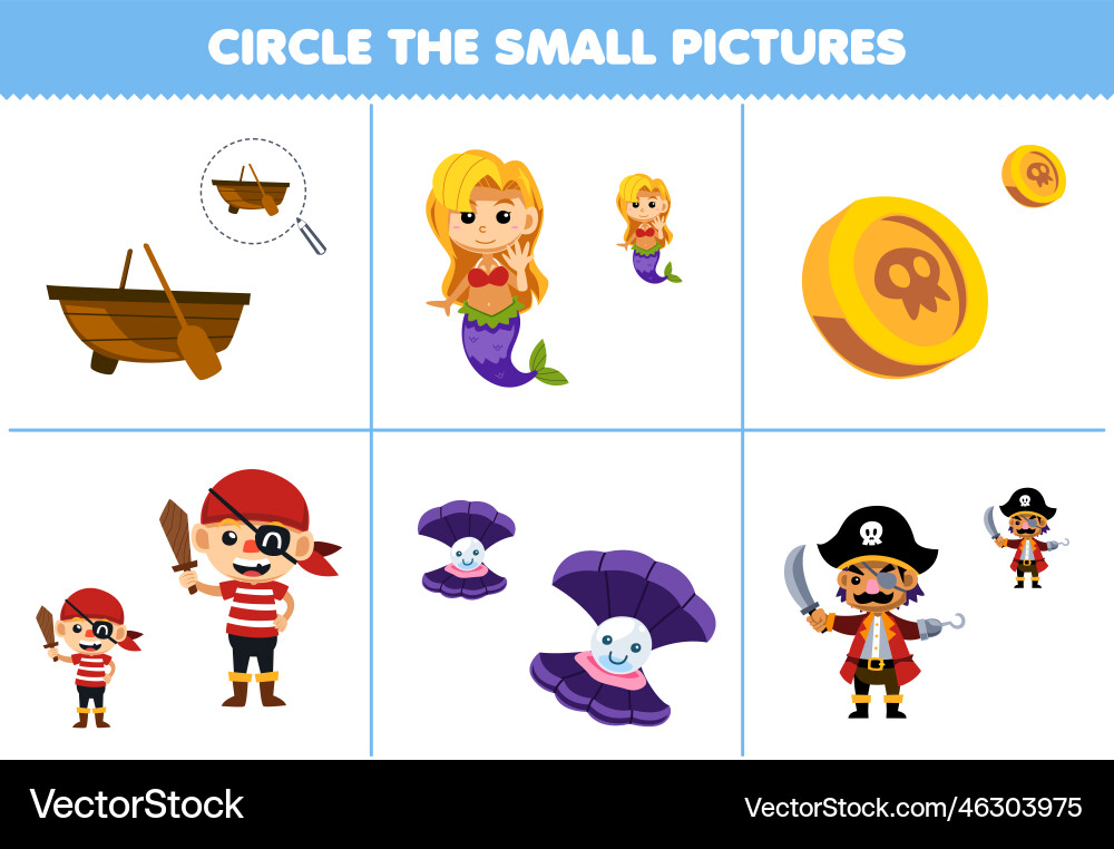 Education game for children circle the small Vector Image