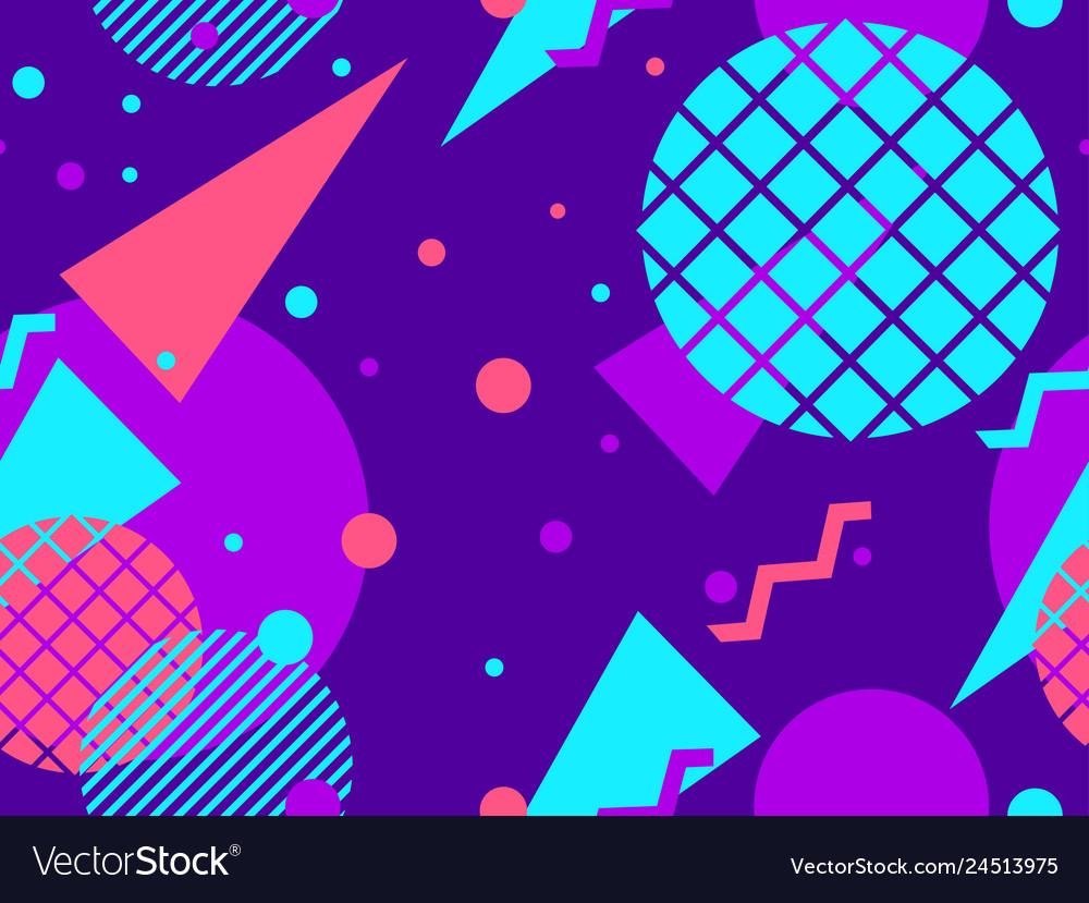 Geometric seamless pattern in the memphis style Vector Image