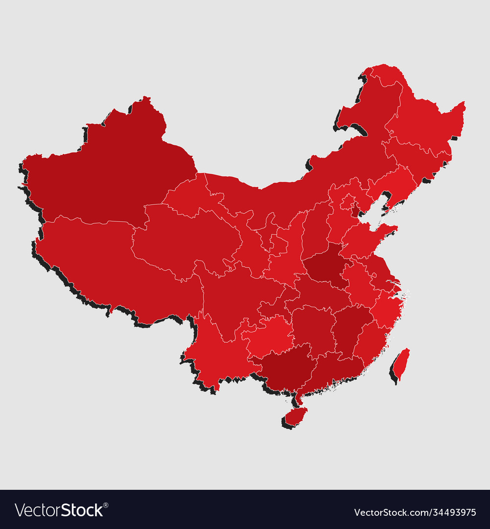 Map china divided on regions asia country Vector Image