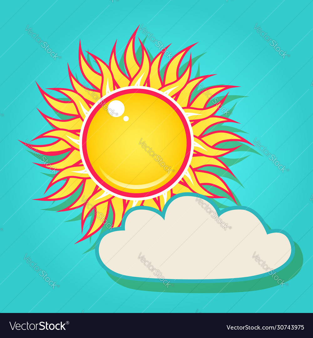 Sun with a cloud in sky