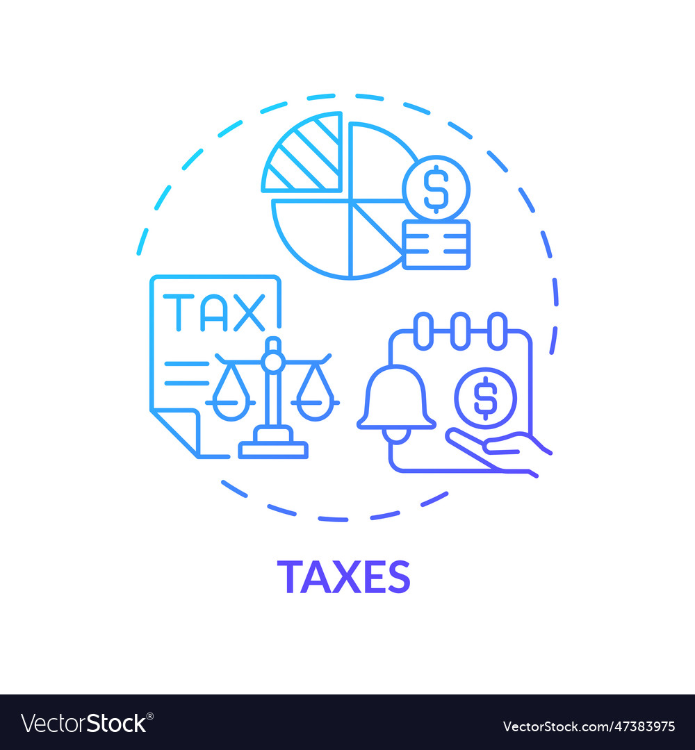 Taxes blue gradient concept icon