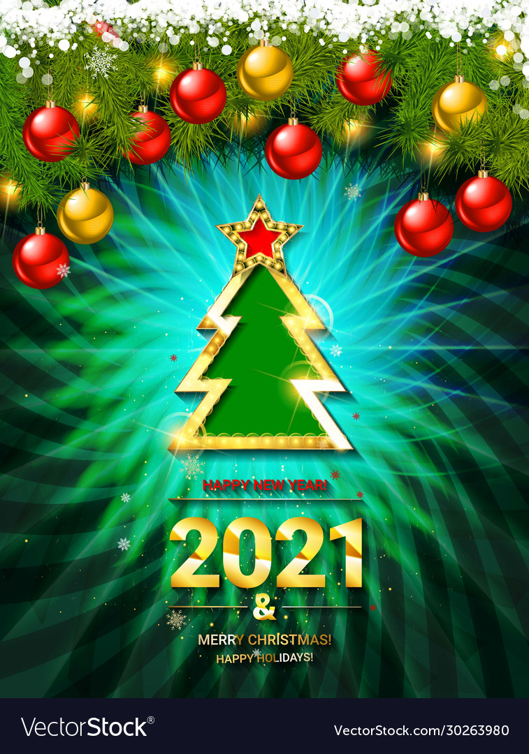 2021 gold card merry christmas banner