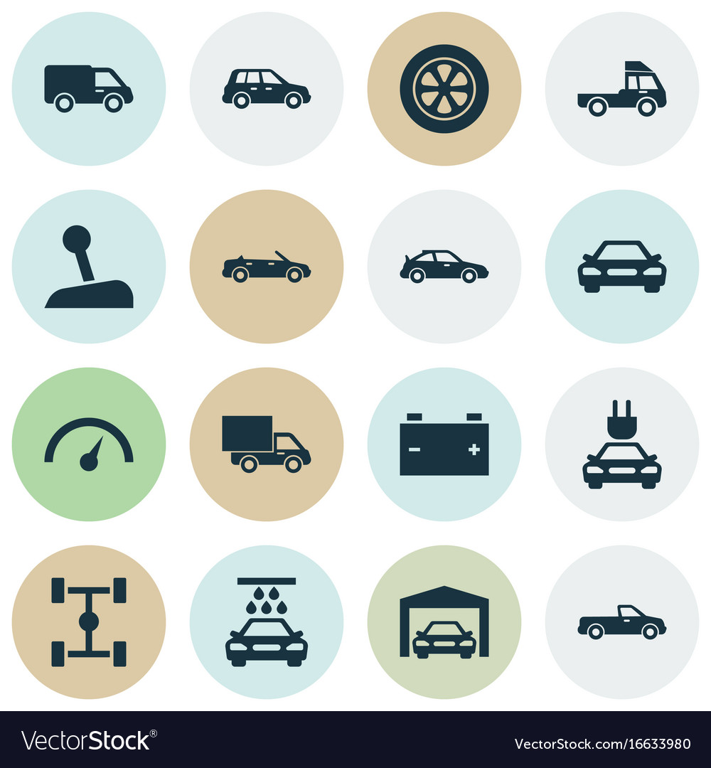 Auto icons set collection of crossover car