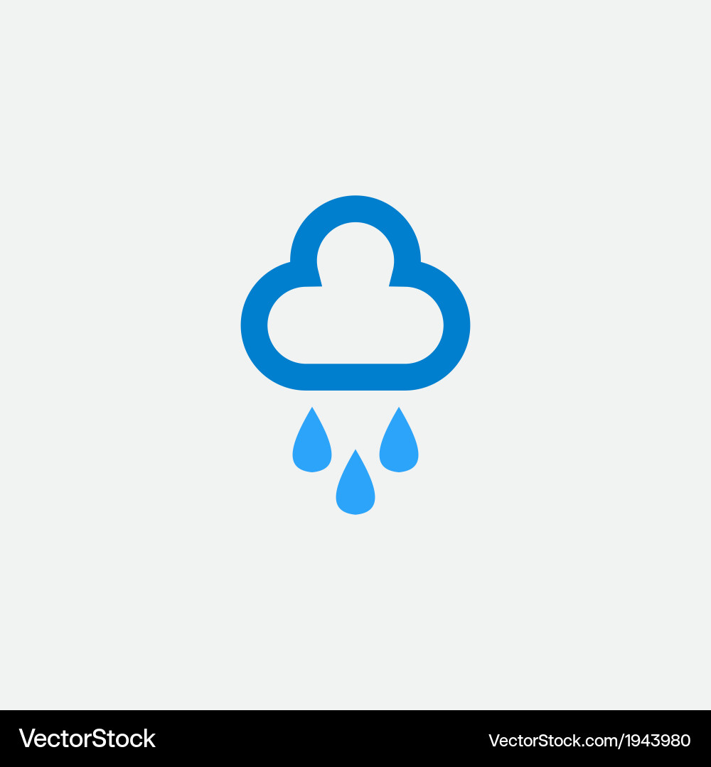 Cloud with rain drops icon Royalty Free Vector Image