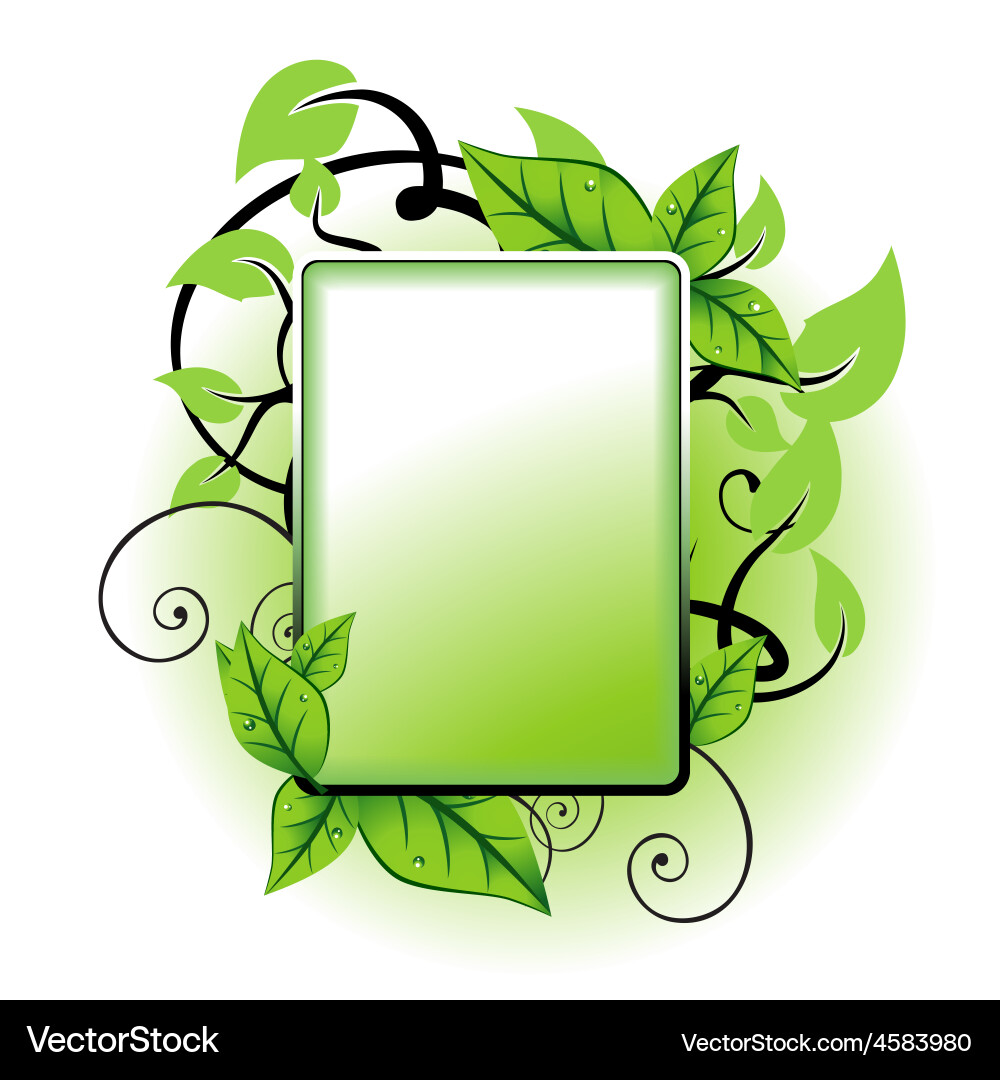 Green leaf frame Royalty Free Vector Image - VectorStock
