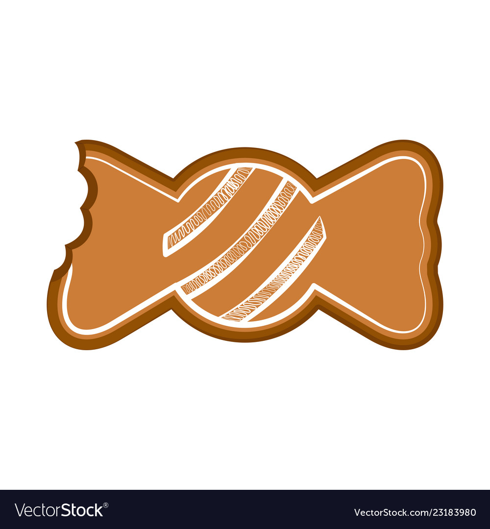 Isolated bitten bowtie gingerbread