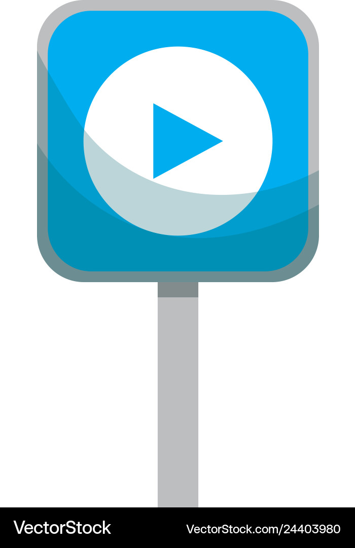 Signal with play button Royalty Free Vector Image