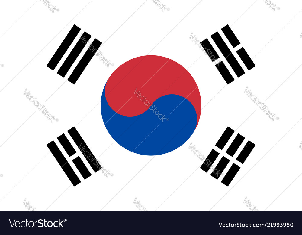 South korea nation flag official colors