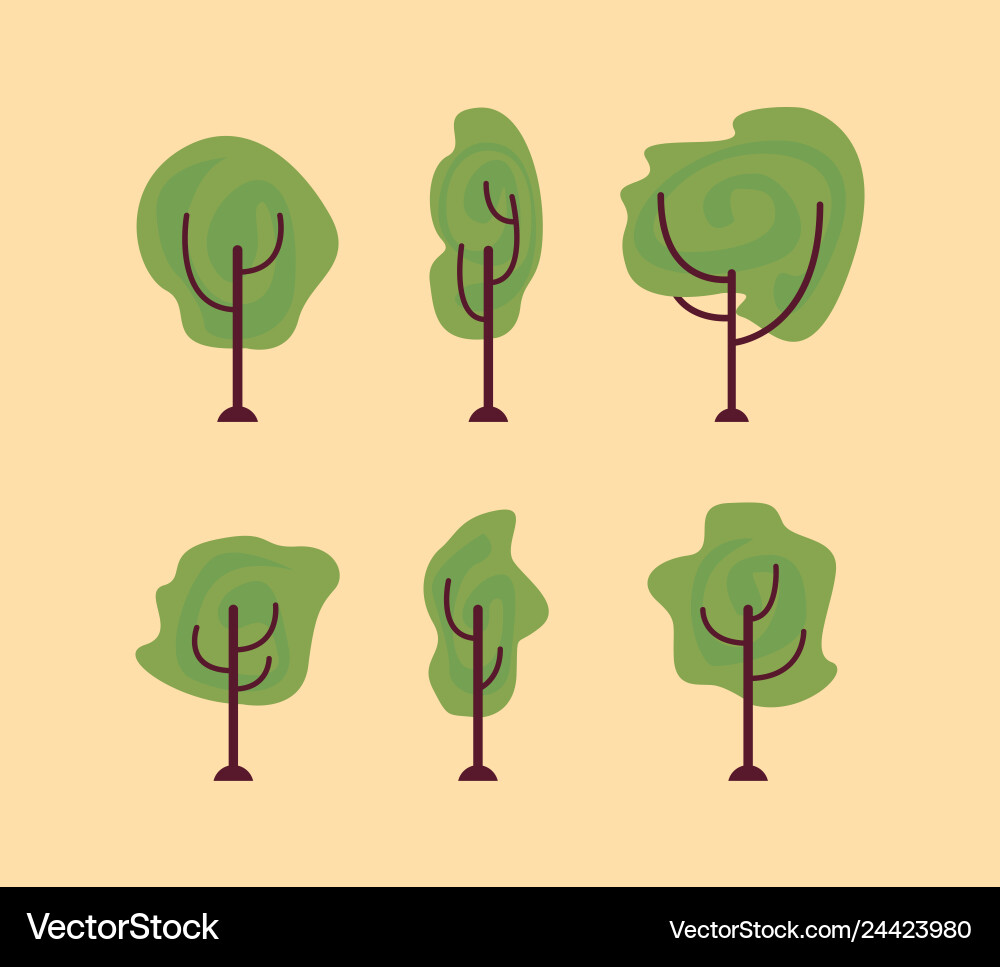 Tree nature forest Royalty Free Vector Image - VectorStock