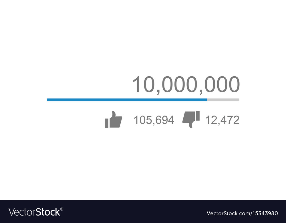 Vector of video views counter, user count of live stream close up