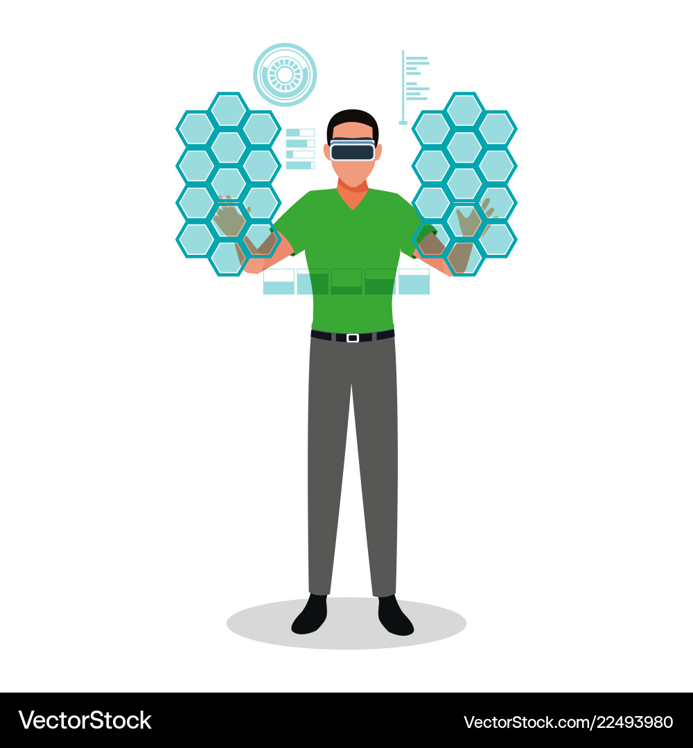 Virtual reality technology Royalty Free Vector Image
