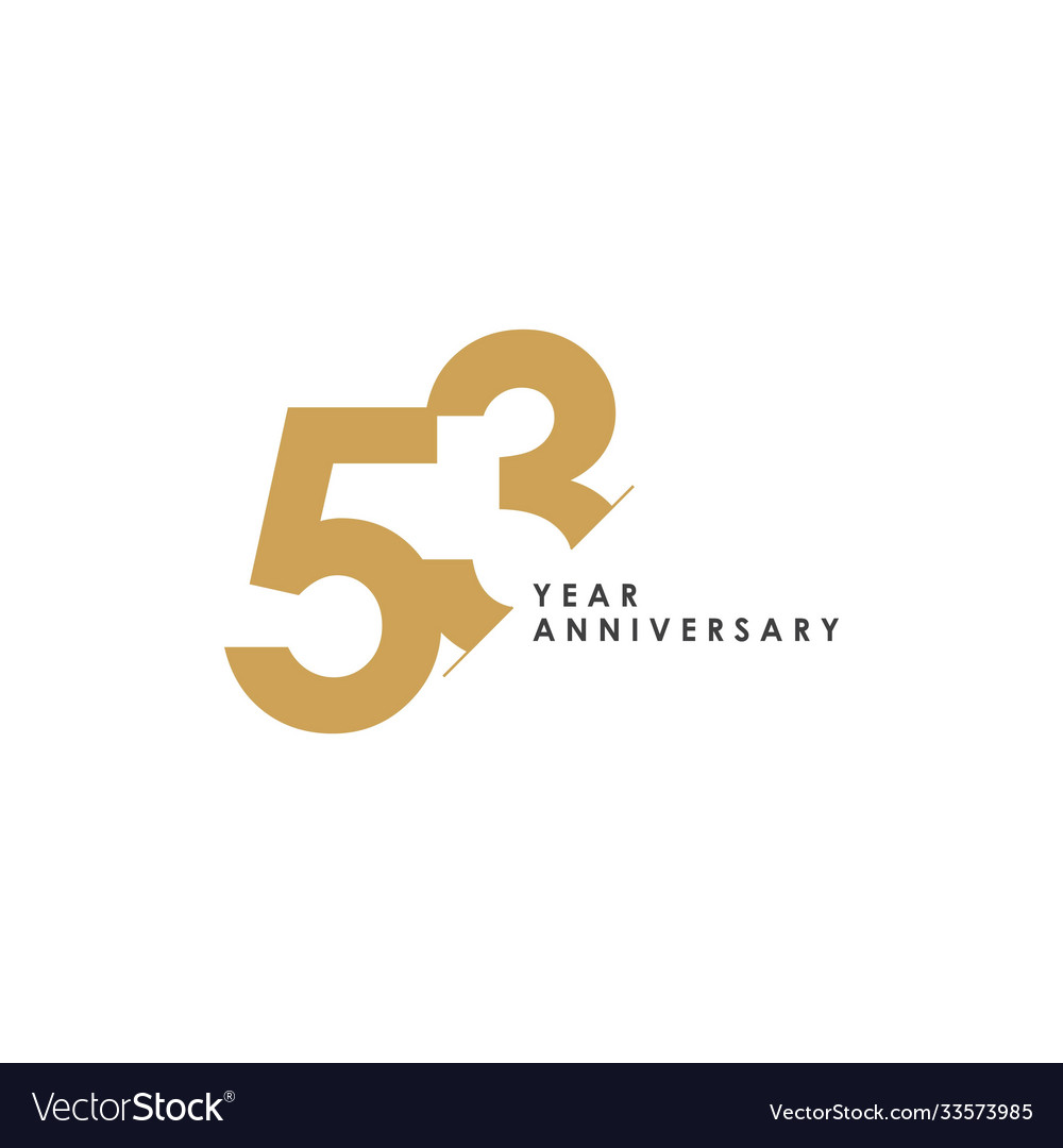 53 year anniversary template design Royalty Free Vector