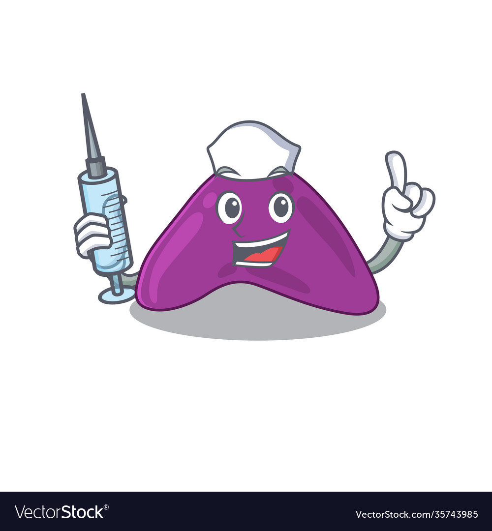 Adrenal humble nurse mascot design with a syringe